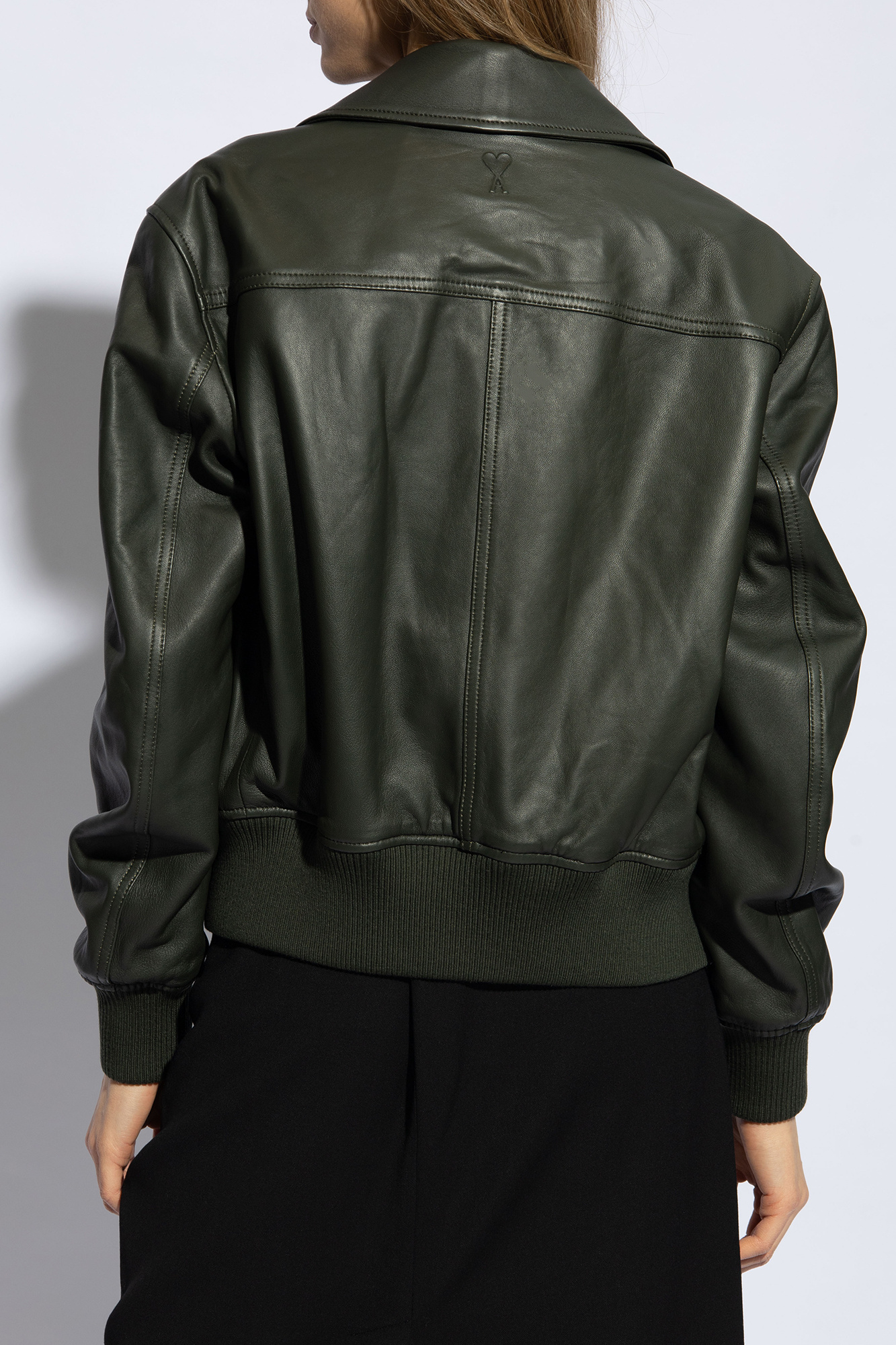 GenesinlifeShops Italy - Green Leather jacket Ami Alexandre